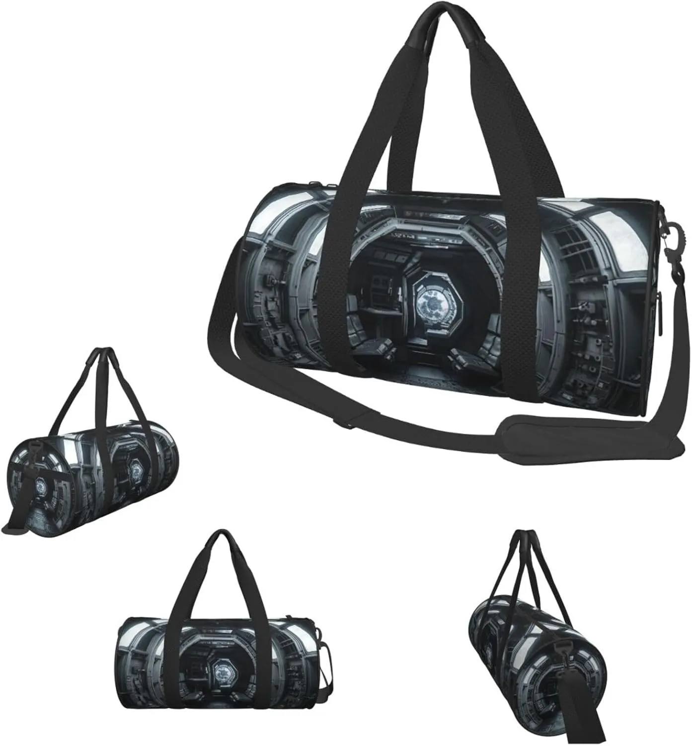 Duffel Bag for Men Women Small Gym Bag Space Capsule Interior Travel Duffel Bag Waterproof Overnight Bag for Sports Workout