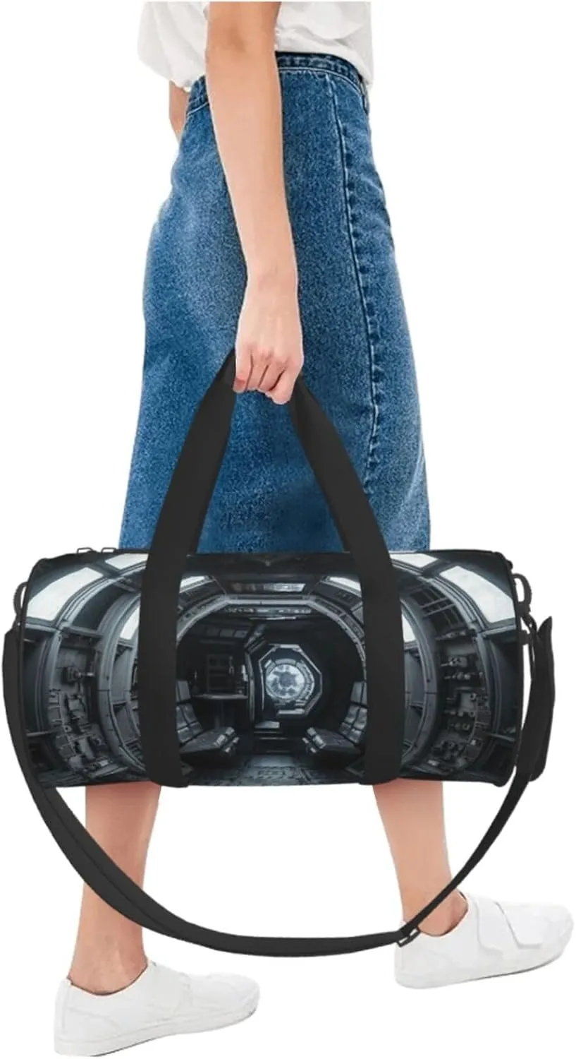 Duffel Bag for Men Women Small Gym Bag Space Capsule Interior Travel Duffel Bag Waterproof Overnight Bag for Sports Workout