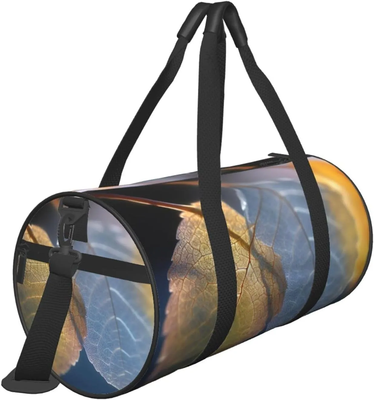 Duffel Bag for Men Women Small Gym Bag Translucent Leaves Travel Duffel Bag Waterproof Overnight Bag for Sports Workout
