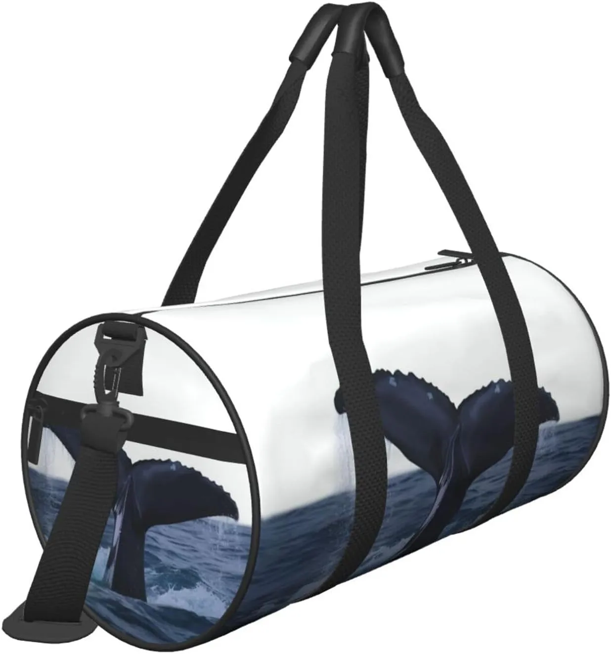 Duffel Bag for Men Women Small Gym Bag Whale Tail in The Sea Travel Duffel Bag Waterproof Overnight Bag for Sports Workout