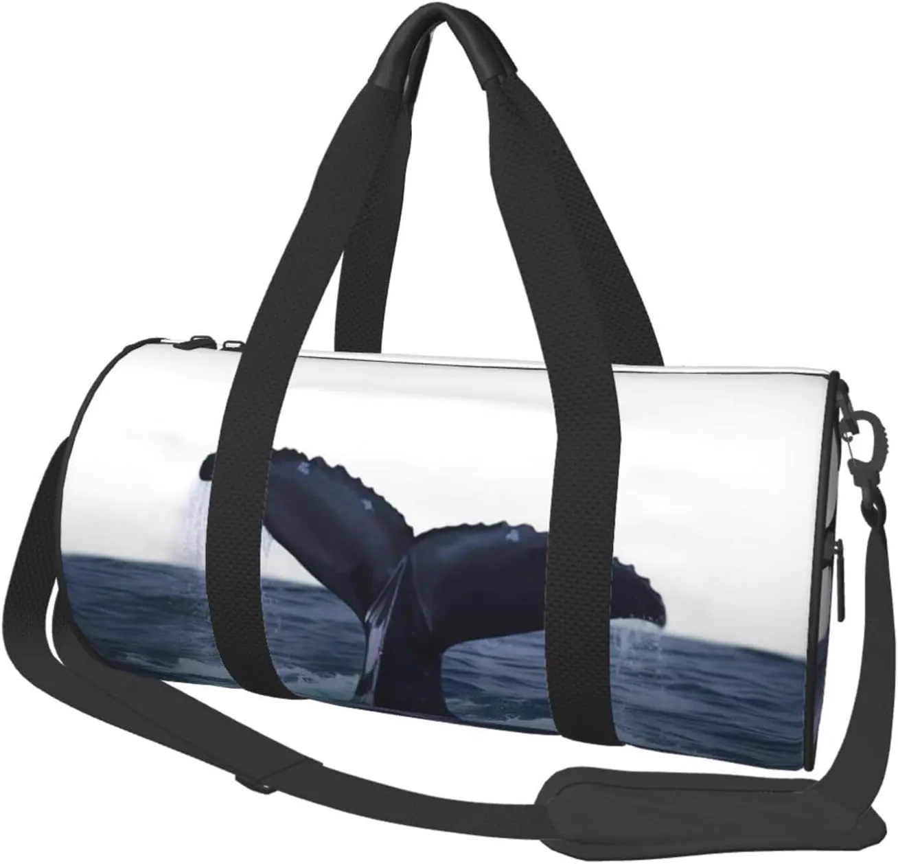 Duffel Bag for Men Women Small Gym Bag Whale Tail in The Sea Travel Duffel Bag Waterproof Overnight Bag for Sports Workout