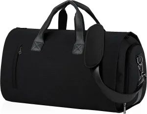 Duffle Bag Carry On Garment Bag for Travel Bags Men Women Business Weekend,Convertible Garment Bag Duffel Bag Large Foldable Luggage Bag with Shoulder Strap,Hanging Suitcase Dress Suit Black