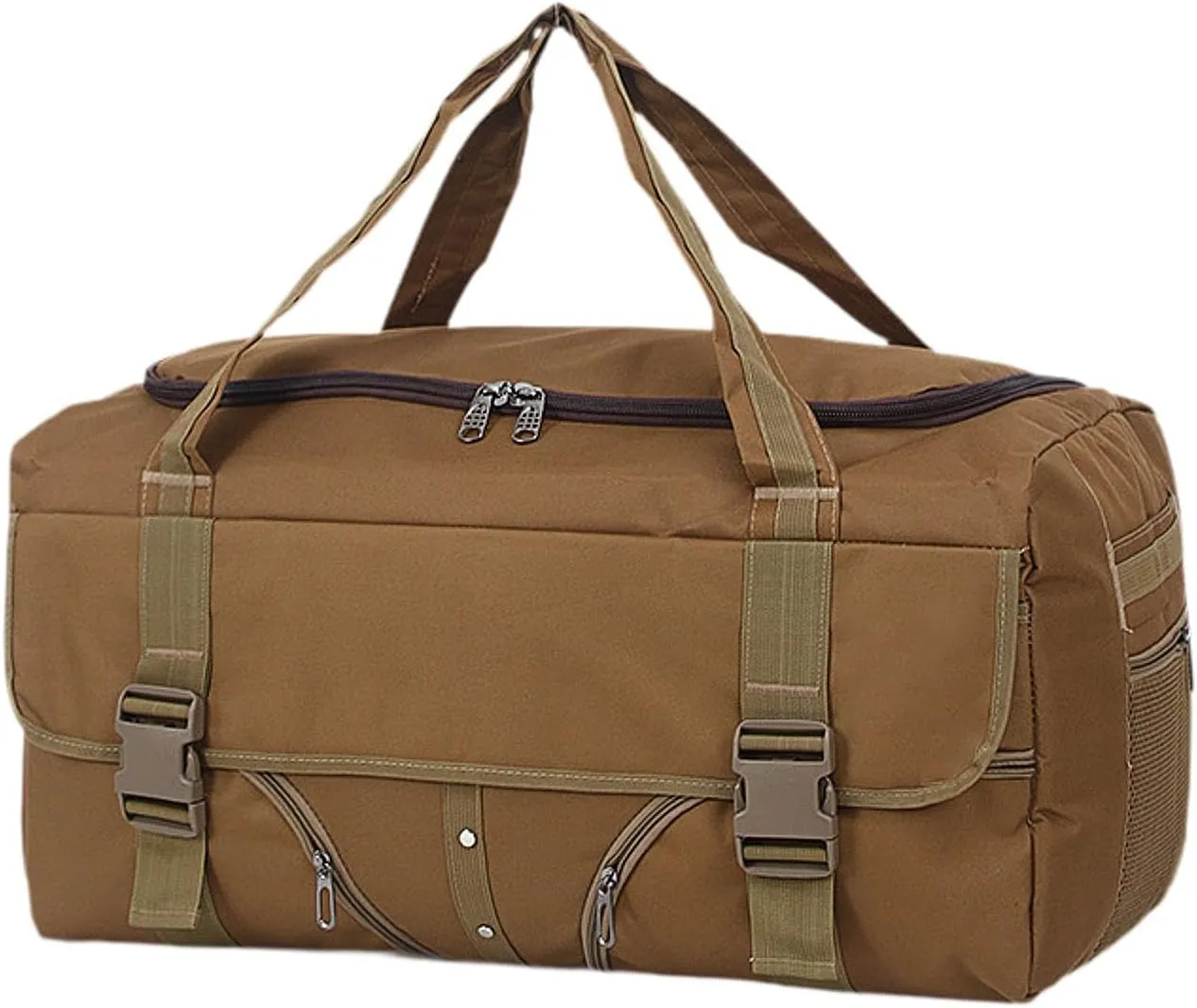 Duffle Bag for Travel and Gym Use with Multiple Compartments, Khaki