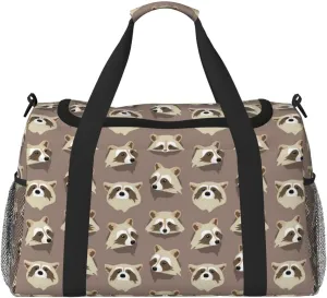 Duffle Bag for Travel, Raccoon Weekender Overnight Duffel Bag, Carry On Bag Gym Bag for Women Men, Personal Item Travel Bag