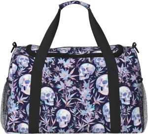 Duffle Bag for Travel, Skull flower crystal Weekender Overnight Duffel Bag, Carry On Bag Gym Bag for Women Men, Personal Item Travel Bag