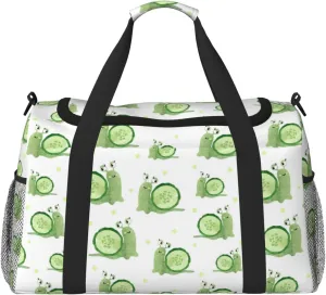 Duffle Bag for Travel, Snails cucumber slices Weekender Overnight Duffel Bag, Carry On Bag Gym Bag for Women Men, Personal Item Travel Bag