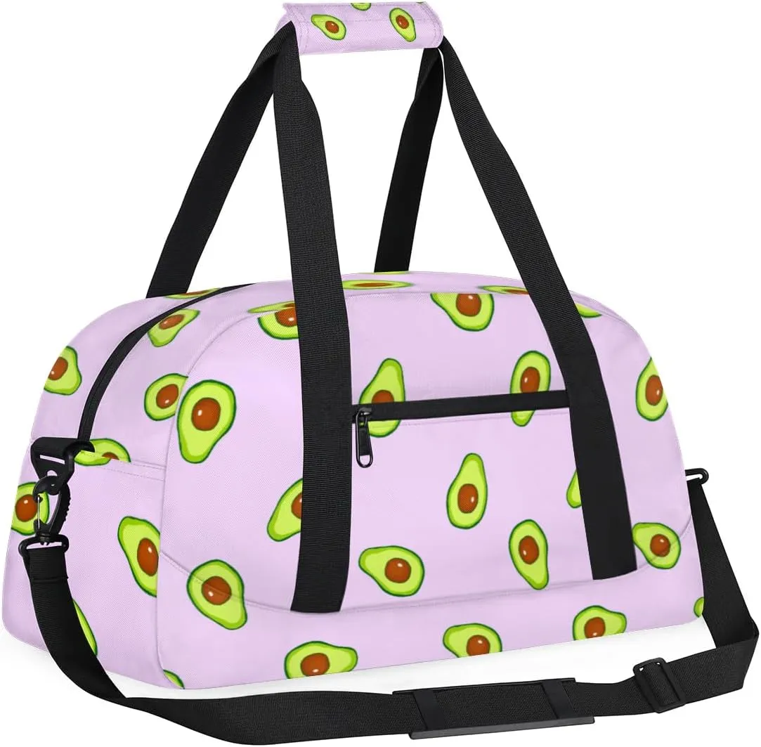Duffle Bag Fruit Avocado Delicious Gym Bag Travel Bag Luggage Bag Waterproof Lightweight Sports for Dance Gymnastics Cheers Soccer Wrestling Hospital, for Weekender Overnight
