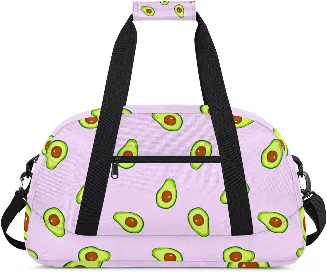 Duffle Bag Fruit Avocado Delicious Gym Bag Travel Bag Luggage Bag Waterproof Lightweight Sports for Dance Gymnastics Cheers Soccer Wrestling Hospital, for Weekender Overnight