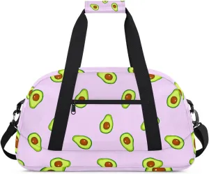 Duffle Bag Fruit Avocado Delicious Gym Bag Travel Bag Luggage Bag Waterproof Lightweight Sports for Dance Gymnastics Cheers Soccer Wrestling Hospital, for Weekender Overnight
