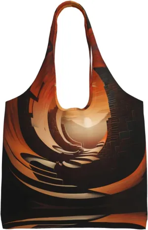 Dynamic Arc Cave Printed Shoulder Bag - Suitable for sturdy canvas bags, shopping bags