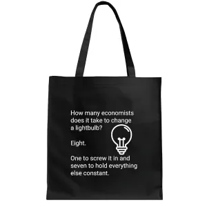 Economy Economics Humor Gift for Economists Black Multicolor Canvas Tote Bag