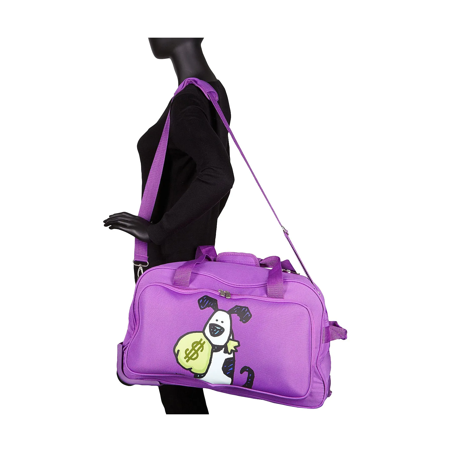 Ed Heck Lightweight 5-PC Spinner Luggage Set Purple-Money Doggie One Size U2
