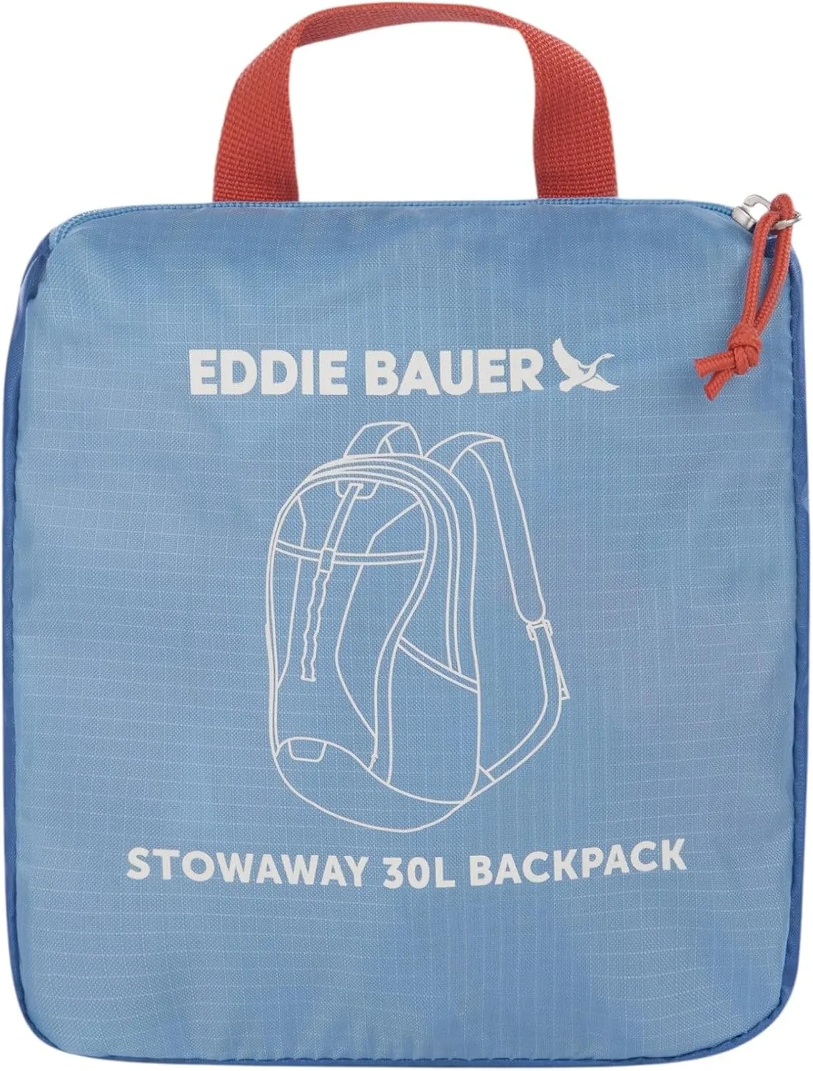 Eddie Bauer Stowaway Packable Backpack-Made from Ripstop Polyester, Coast Blue, 30L