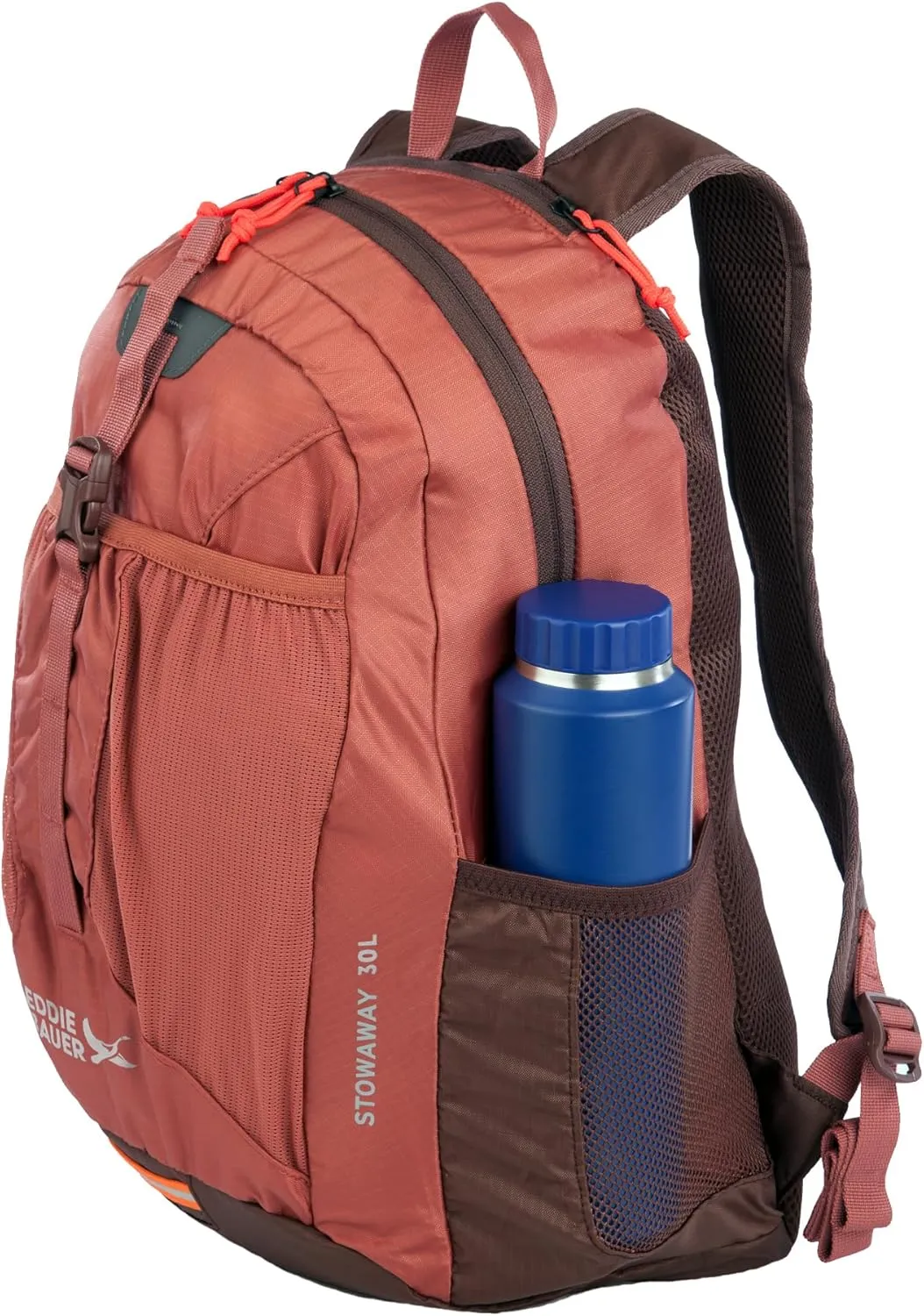 Eddie Bauer Stowaway Packable Backpack-Made from Ripstop Polyester, Maroon, 30L