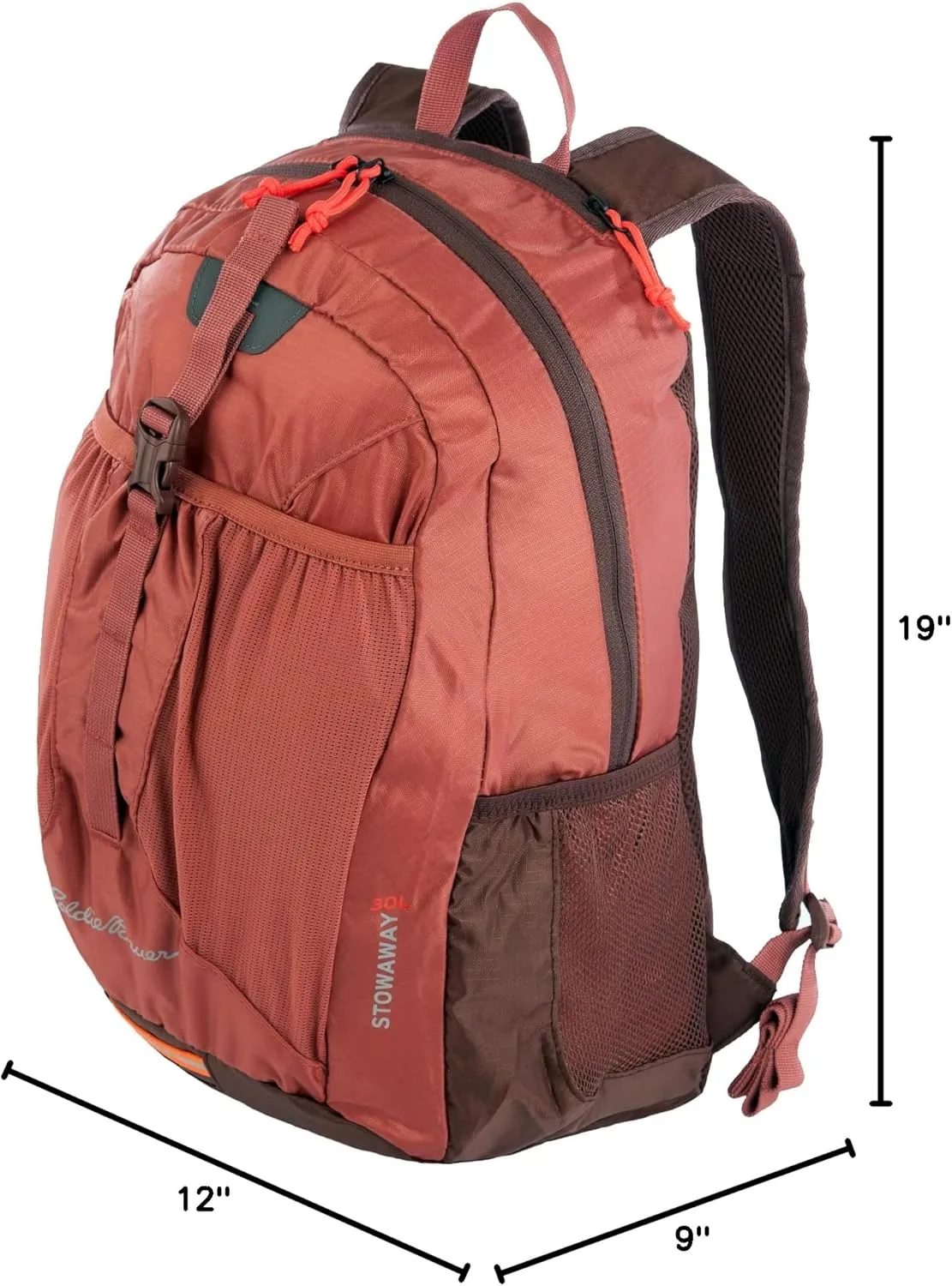 Eddie Bauer Stowaway Packable Backpack-Made from Ripstop Polyester, Maroon, 30L