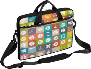 Education Mat Laptop Computer Bag Waterproof Shoulder Messenger Bag 13-15 inch Durable Laptop Tote Bag with Shoulder Strap Handle Lightweight Crossbody Briefcase