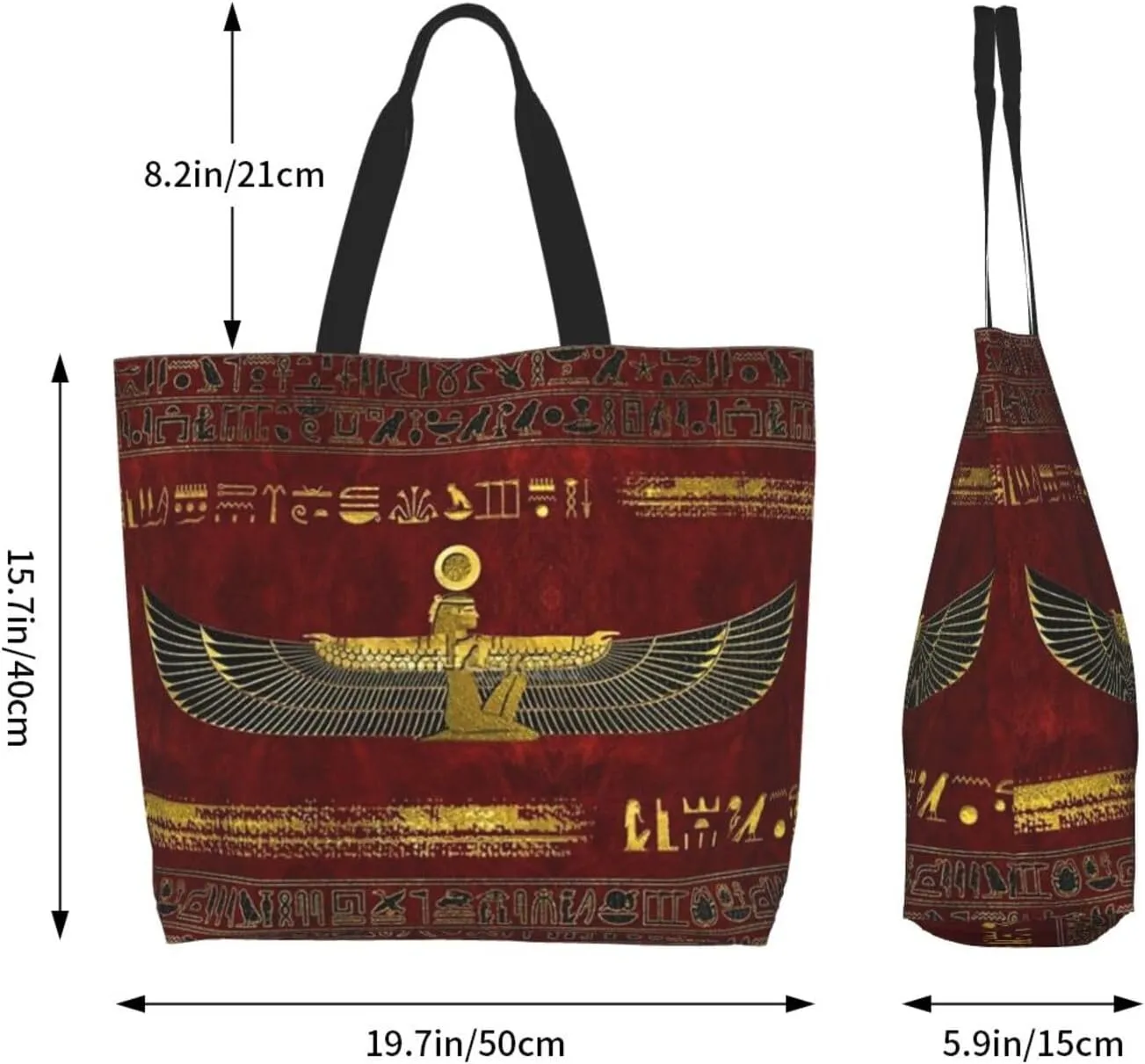 Egypt Canvas Tote Bag Ancient Egypt Shoulder Bag African Handbag Casual Egyptian Grocery Bag for Egypt Travel