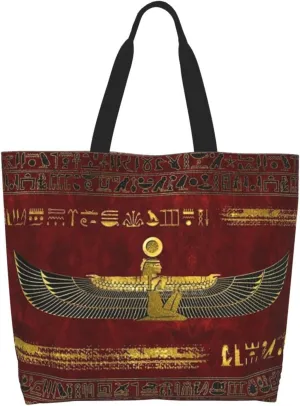 Egypt Canvas Tote Bag Ancient Egypt Shoulder Bag African Handbag Casual Egyptian Grocery Bag for Egypt Travel