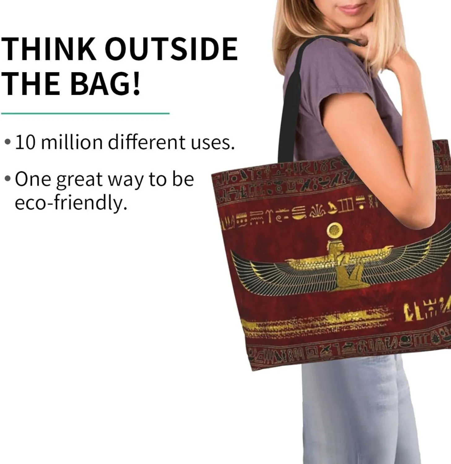 Egypt Canvas Tote Bag Ancient Egypt Shoulder Bag African Handbag Casual Egyptian Grocery Bag for Egypt Travel