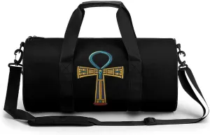 Egyptian Ankh Symbol Gym Bag Workout Sports Bag Lightweight Tote Duffel Bag Travel Weekender Bag for Women Men