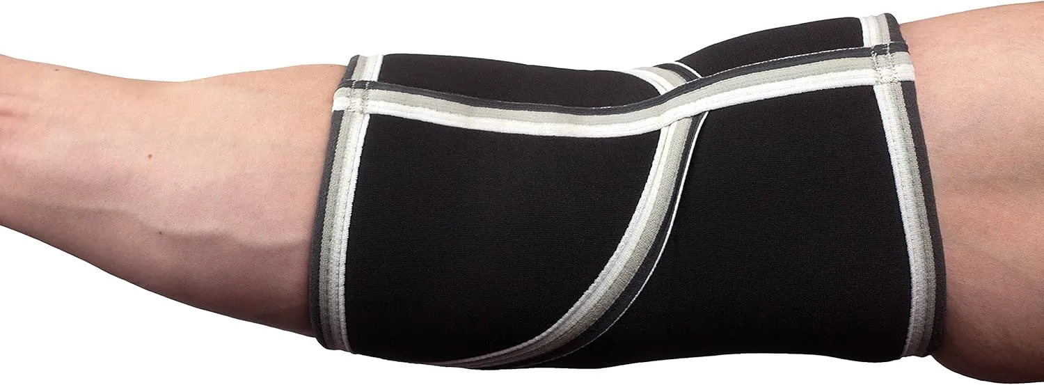 Elbow Sleeves (1 Pair) W/Wrist Wraps - Elbow Brace For Support & Compression for Powerlifting, Weightlifting, Bench & Tendonitis - 5mm Neoprene - For Men & Women