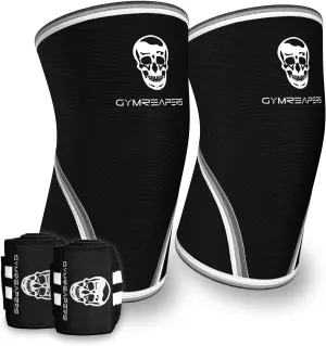 Elbow Sleeves (1 Pair) W/Wrist Wraps - Elbow Brace For Support & Compression for Powerlifting, Weightlifting, Bench & Tendonitis - 5mm Neoprene - For Men & Women