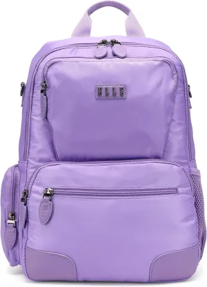 Elle Voyage 20L Twill and Vegan Leather Backpack | Lavender