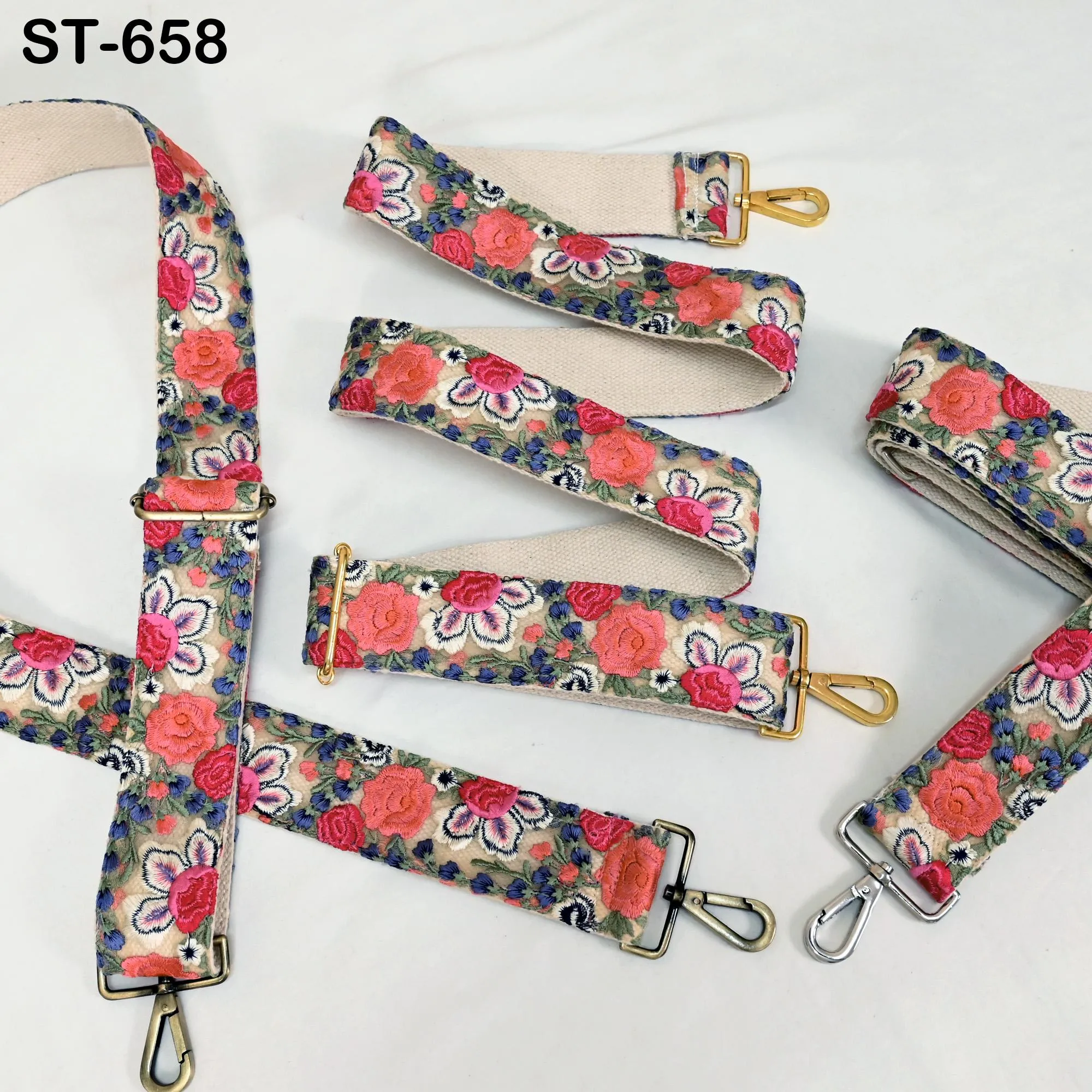 Embroidered Purse Strap Crossbody Strap for Purses Handbag Boho Bag Strap Floral Embroidery Replacement Strap Boho Guitar Strap Gift for Mom