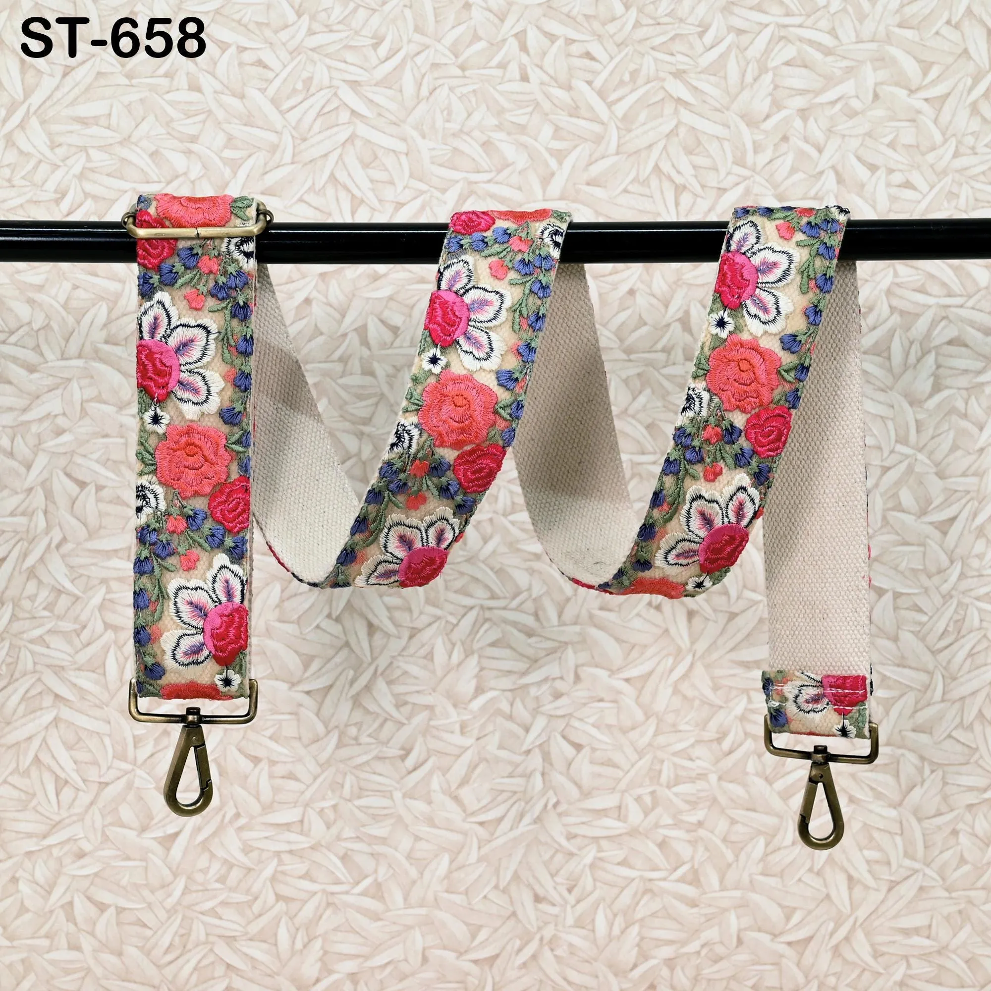 Embroidered Purse Strap Crossbody Strap for Purses Handbag Boho Bag Strap Floral Embroidery Replacement Strap Boho Guitar Strap Gift for Mom