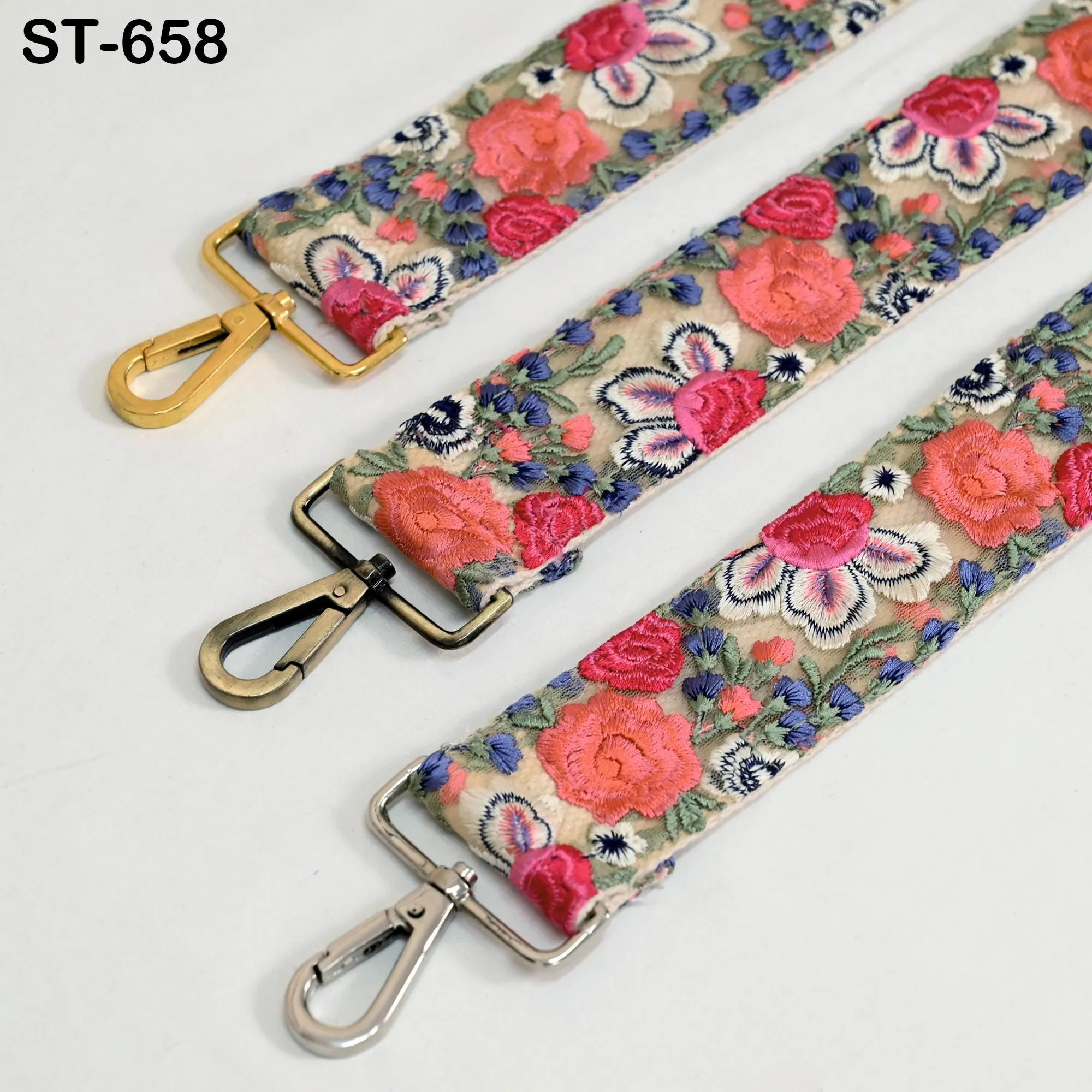 Embroidered Purse Strap Crossbody Strap for Purses Handbag Boho Bag Strap Floral Embroidery Replacement Strap Boho Guitar Strap Gift for Mom