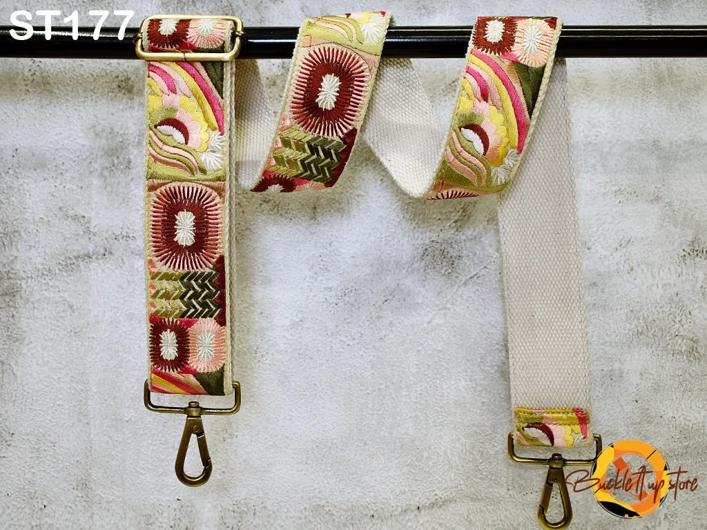 Embroidery Replacement Guitar Strap Adjustable Handbag Boho Bag Strap Embroidered Camera Strap Crossbody Strap for Purses Gift for Daughter