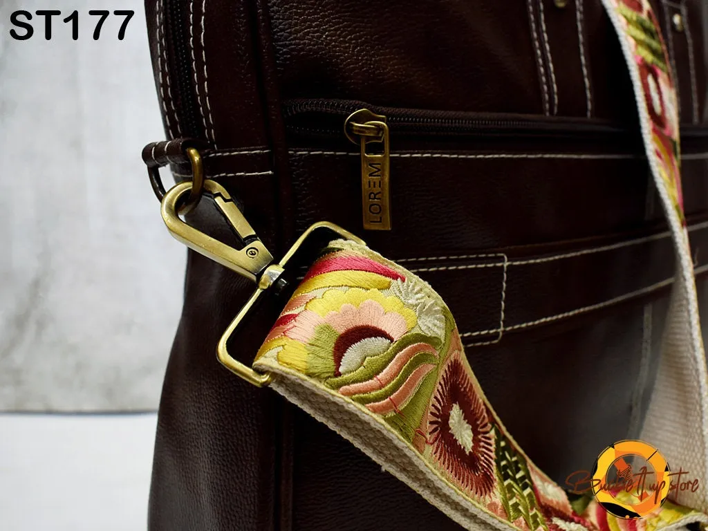 Embroidery Replacement Guitar Strap Adjustable Handbag Boho Bag Strap Embroidered Camera Strap Crossbody Strap for Purses Gift for Daughter