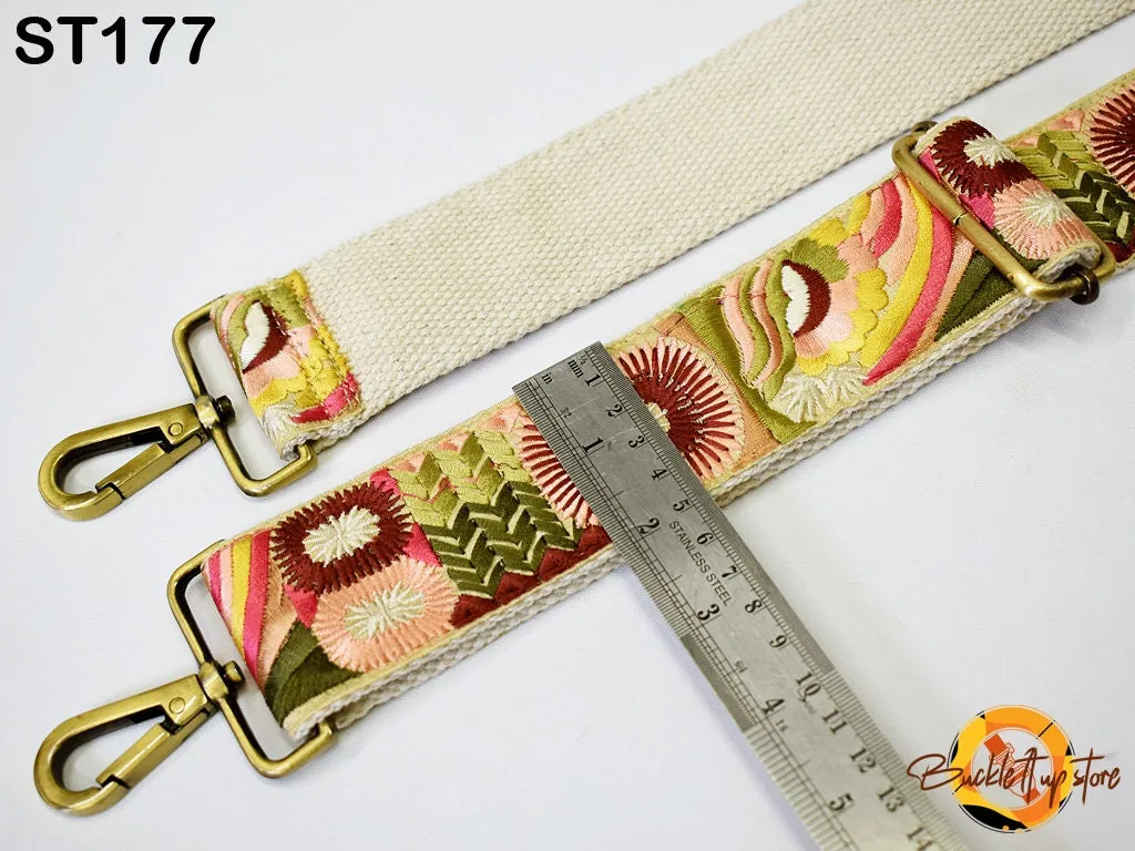 Embroidery Replacement Guitar Strap Adjustable Handbag Boho Bag Strap Embroidered Camera Strap Crossbody Strap for Purses Gift for Daughter