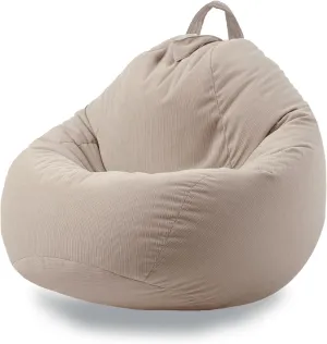 ENBAOHUI Stuffed Animal Storage Bean Bag Chair Cover (No Filler) Washable Ultra Soft Corduroy Bean Bag Cover for Organizing Plush Toys, Bean Bag for Adults