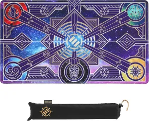 ENHANCE TCG Playmat - Tabletop Card Playmat with Stitched Edges, Smooth Surface, and Drawstring Travel Pouch - Compatible with MTG, YuGiOh, Pokemon, Lord of The Rings, and Other TCG and LCG - Stars