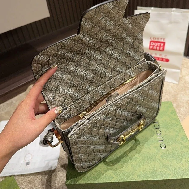ESMEE Project - Classy Beige Horsebit 1955 Hacker Bag Voice-controlled The