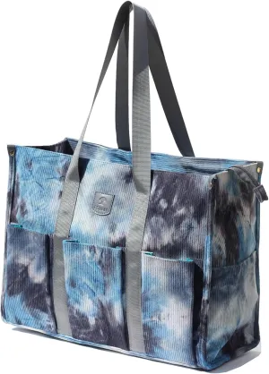 ESVAN Utility Tote Bag with Zip Top Corduroy Shoulder Bag Teacher Bag for Teacher Work Women Travel Beach