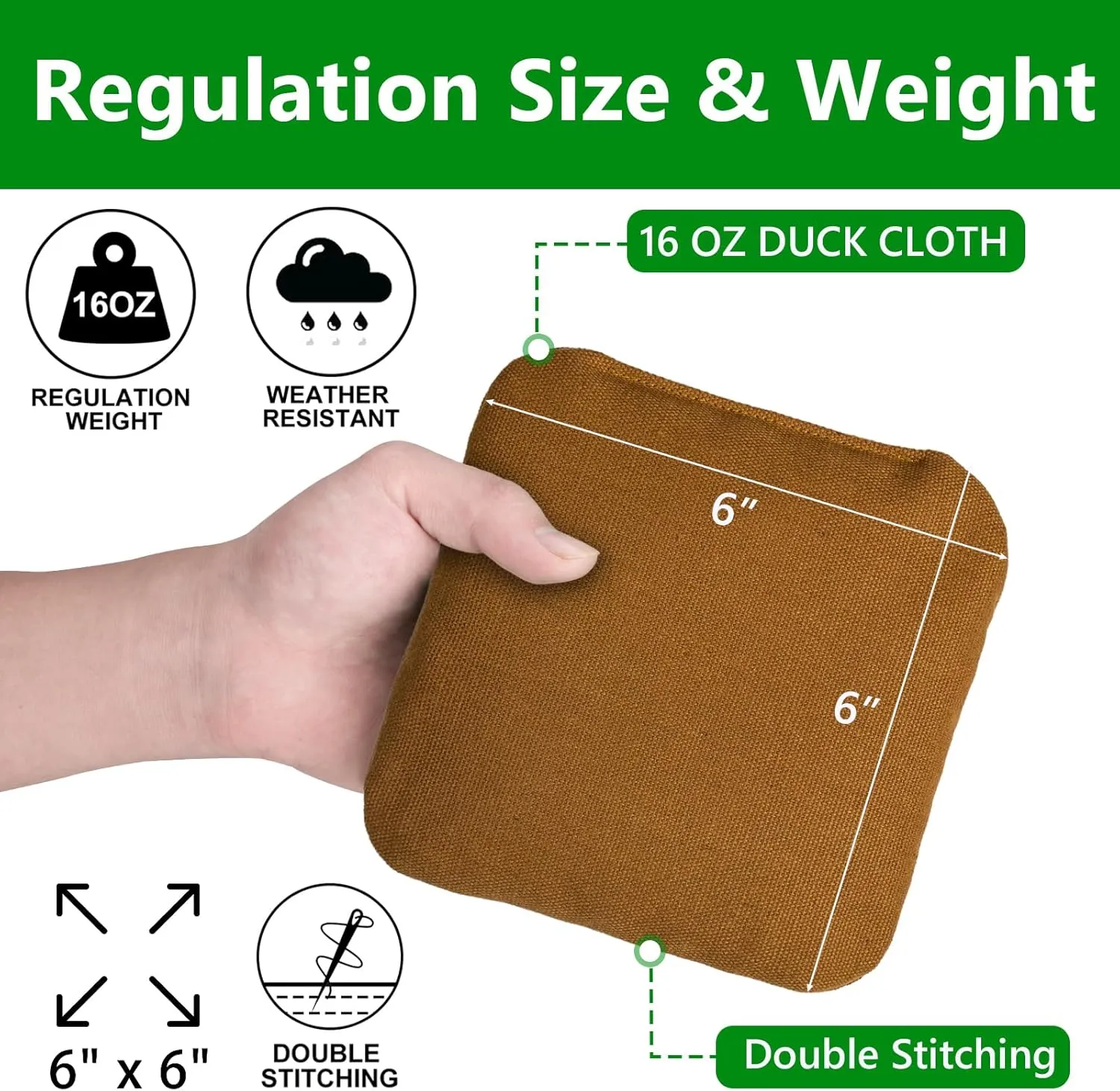 EunHo Cornhole Bags Set of 8 Regulation Size & Weight Corn Hole Bean Bags Official Professional All Weather for Tossing Game with Carry Case