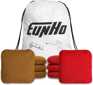 EunHo Cornhole Bags Set of 8 Regulation Size & Weight Corn Hole Bean Bags Official Professional All Weather for Tossing Game with Carry Case
