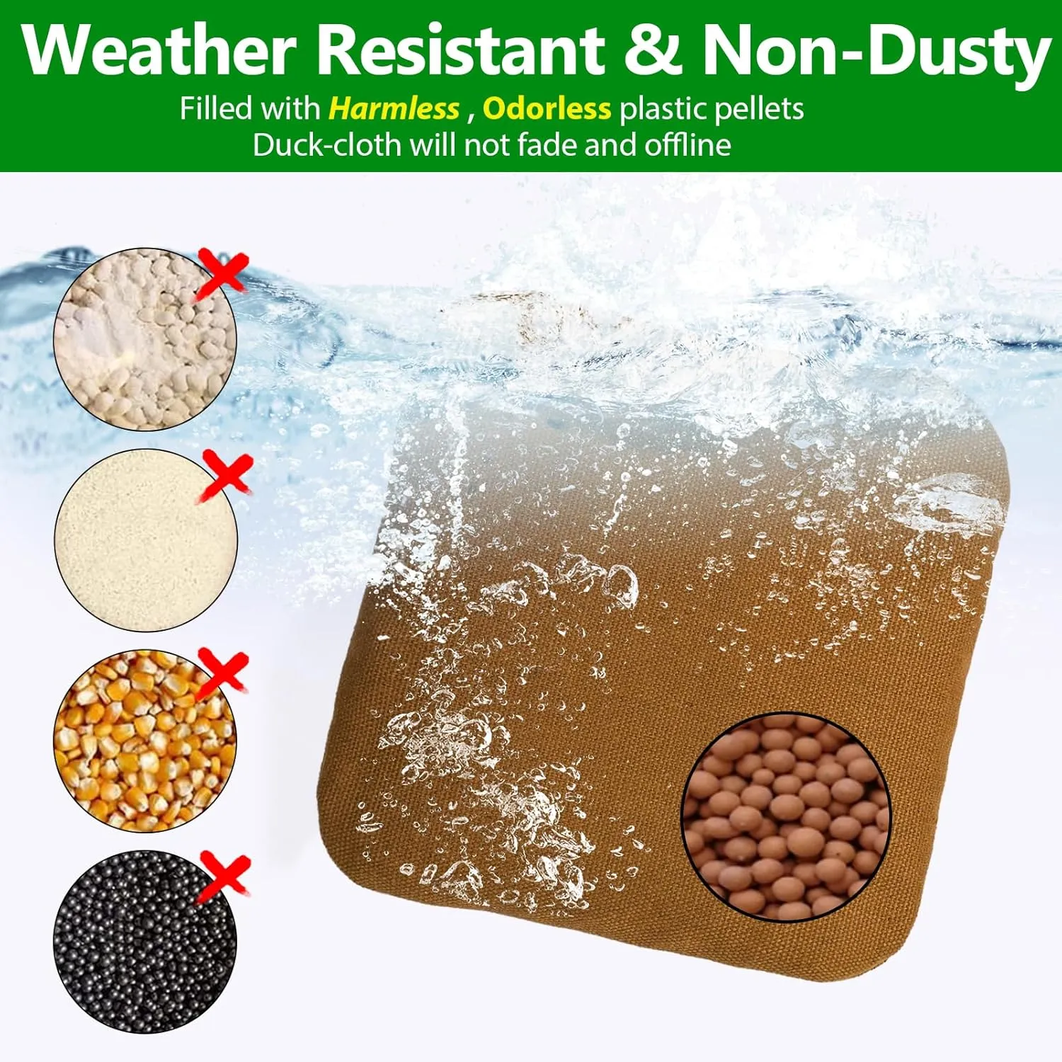 EunHo Cornhole Bags Set of 8 Regulation Size & Weight Corn Hole Bean Bags Official Professional All Weather for Tossing Game with Carry Case