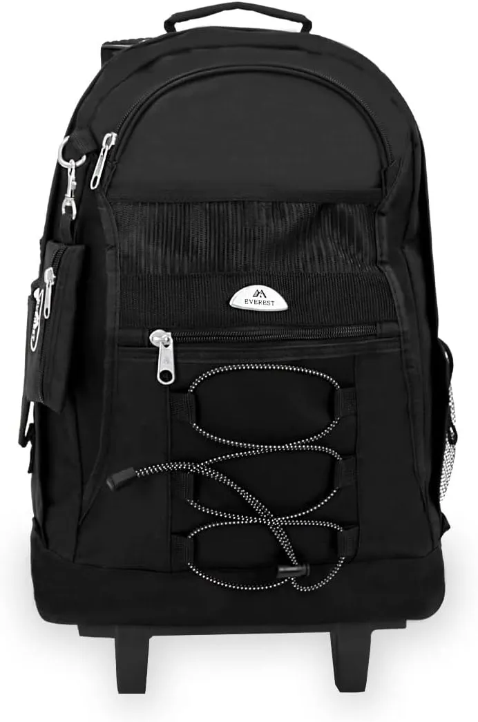 Everest Wheeled Backpack, Black, One Size