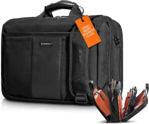 EVERKI Versa Premium Business Laptop Briefcase Bag - Heavy Duty Laptop Carrying, Travel Bag with Pockets, Business Travel,Computer Bag for Laptops 13 to 17.3 Inch- (EKB427BK17) Black.