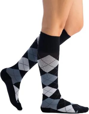 EvoNation Men & Women Knee High 15-20 mmHg Graduated Compression Argyle Socks – Moderate Pressure Compression Garment