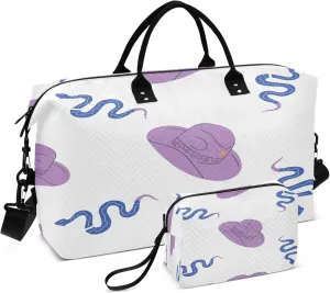 Exnundod Cowgirl Horse Ranch Snake Travel Duffel Bags for Women Sports Gym Bag Weekender Carry On Tote Overnight Luggage Duffle Bags