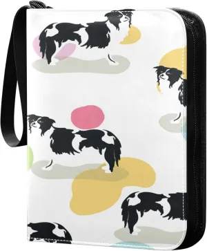 Exnundod Cute Dogs Trading Card Binder for Cards, Colorful Card Album 4-Pockets for 400 Cards with Removable Sleeves PU Baseball Card Holder Football Sports Card Collection