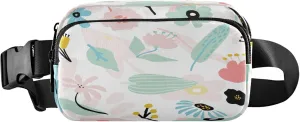 Exnundod Fanny Packs for Women & Men Happy Mother's Day Floral, Waist Pack Pastel Crossbody Bags Belt Adjustable Strap for Running Hiking Workout