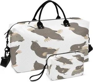 Exnundod Travel Duffel Bags Funny Moles Different Poses Sports Gym Bag Weekender Carry On Tote Overnight Luggage Bags for Women and Men