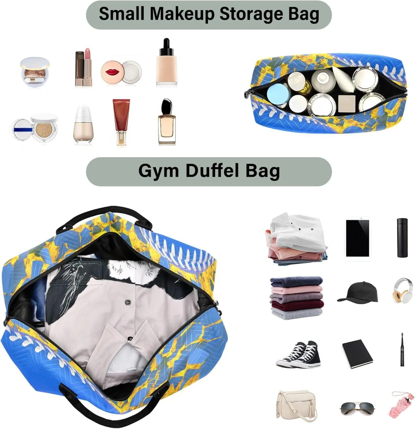 Exnundod Women Weekender Bags Blue Baseball Breaking Travel Duffel Bags Carry On Overnight Bag Large Hospital Tote Luggage