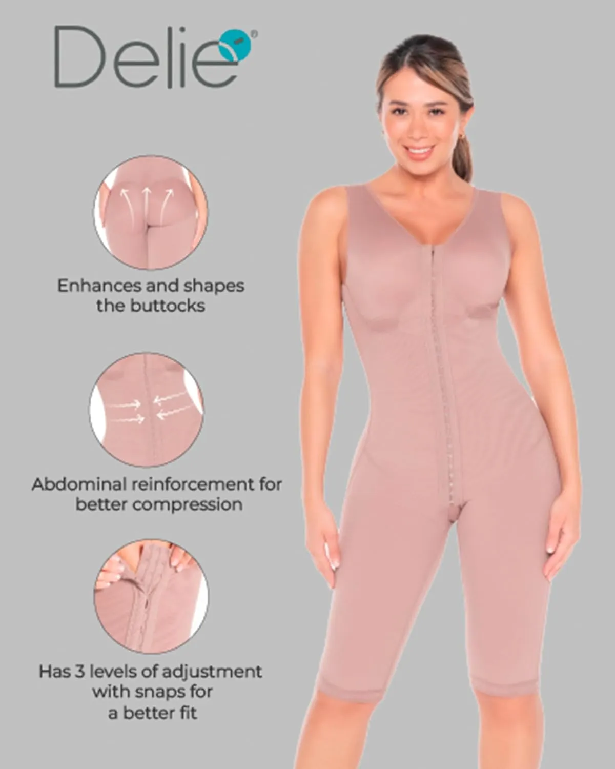 FAJAS DISENOS D'PRADA DELIÉ Shapewear Tummy Control High Compression Faja Colombiana Girdle for Women Abdomen Control