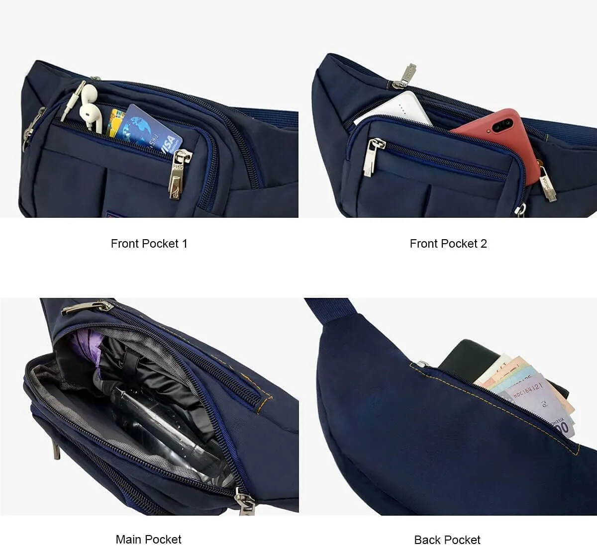 Fanny Pack for Men Women Fashionable Waist Bag for Hiking Running Traveling